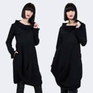 Etna Maar Ribbed Sharkbite Hem Dress NWOT Size L